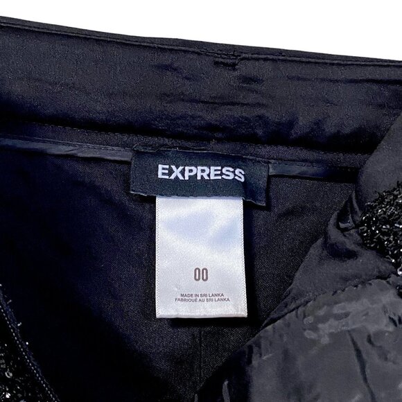 EXPRESS Sequin Shorts Size 00 Womens Black Sequin High Waisted Bermuda - Picture 6 of 11